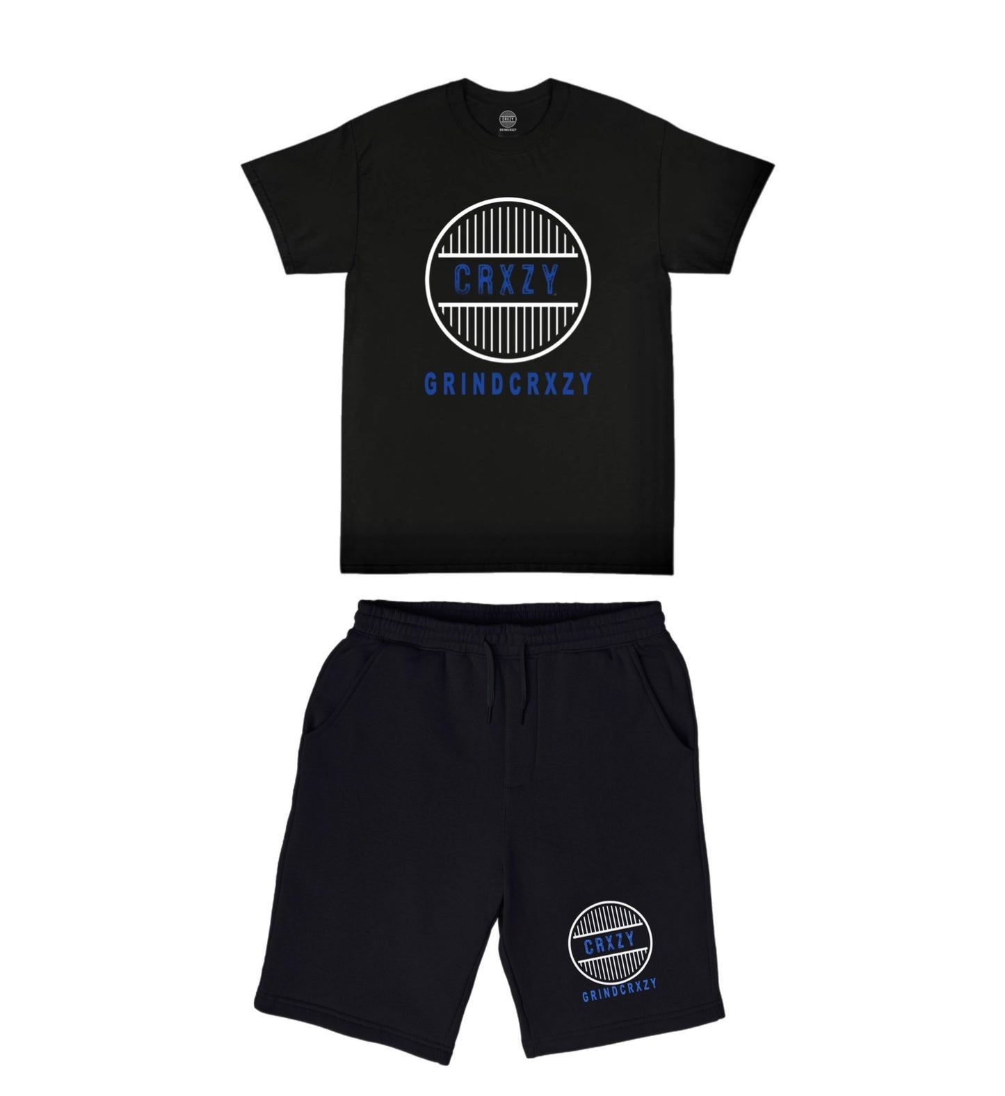 GrindCrxzy - Black “Blue Special” Short Set