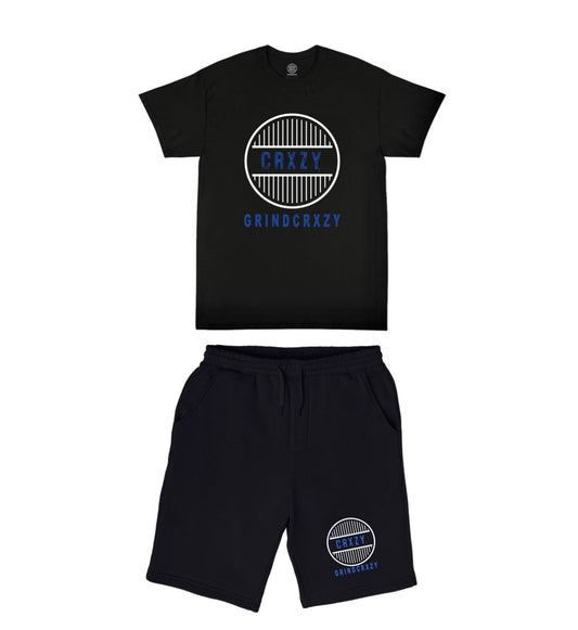 GrindCrxzy - Black “Blue Special” Short Set