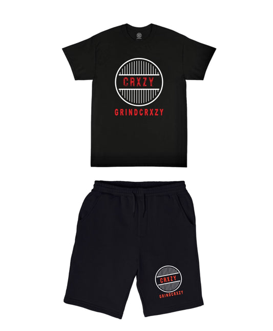 GrindCrxzy - Black “Red Special” Short Set