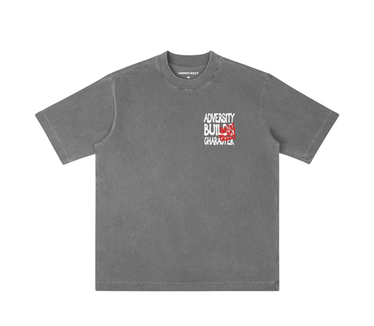 GrindCrxzy - Space Grey "Adversity Builds Character" Tee