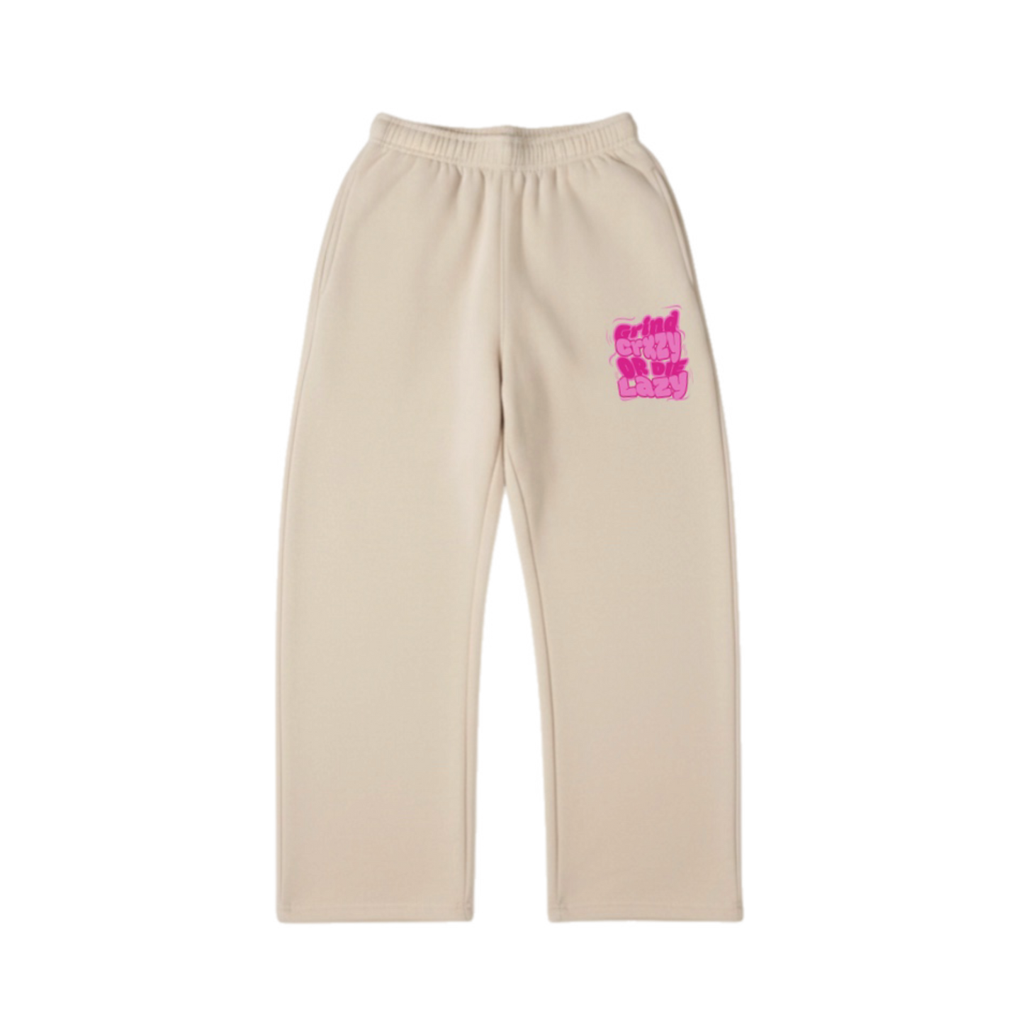 GrindCrxzy - Tan “GCDL PINK&PINK " Flared Joggers