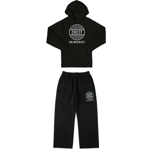 GrindCrxzy - Black "White Bridge" Flared Set