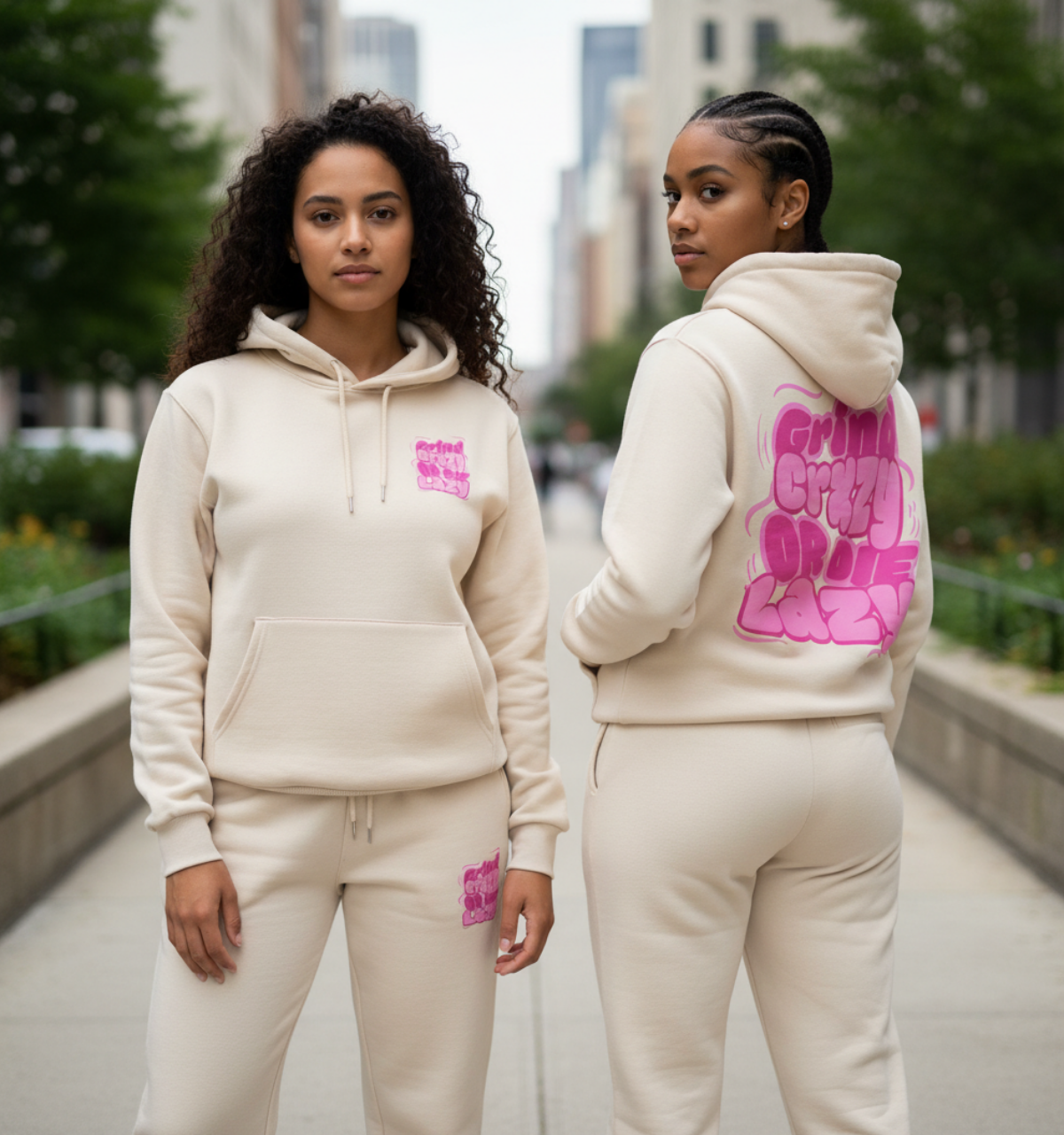 GrindCrxzy - Tan “GCDL PINK&PINK" Hoodie