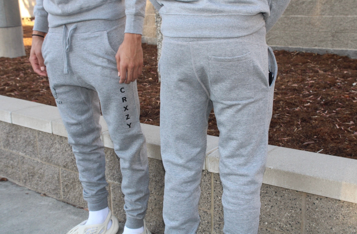 GrindCrxzy - Grey/Black "Crxzy" Joggers