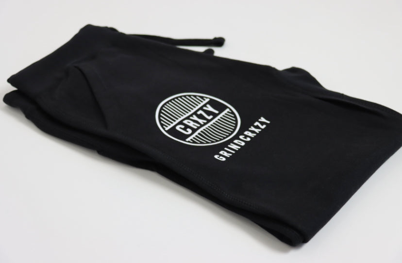 GrindCrxzy - Black "White Bridge" Joggers