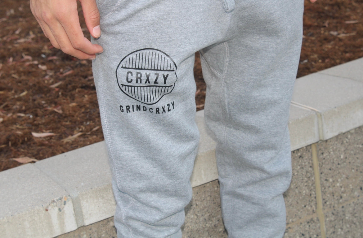 GrindCrxzy - Grey/Black "Crxzy" Joggers