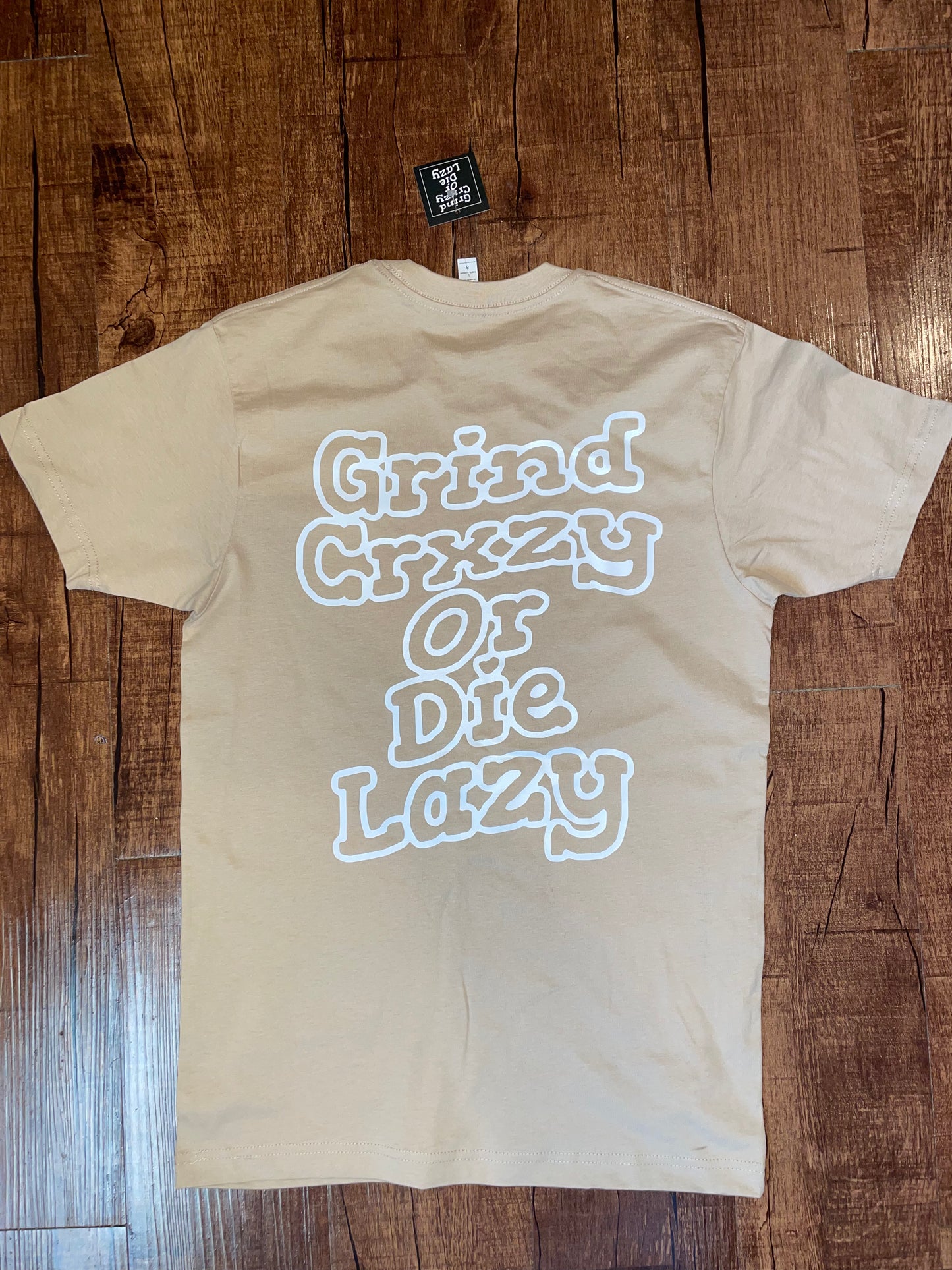 Grindcrxzy Tan W/ White "GCDL Outline" Shirt