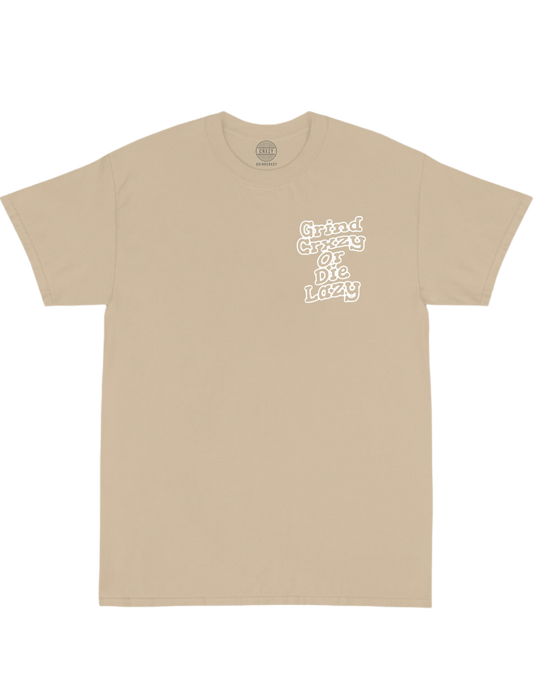 Grindcrxzy Tan W/ White "GCDL Outline" Shirt