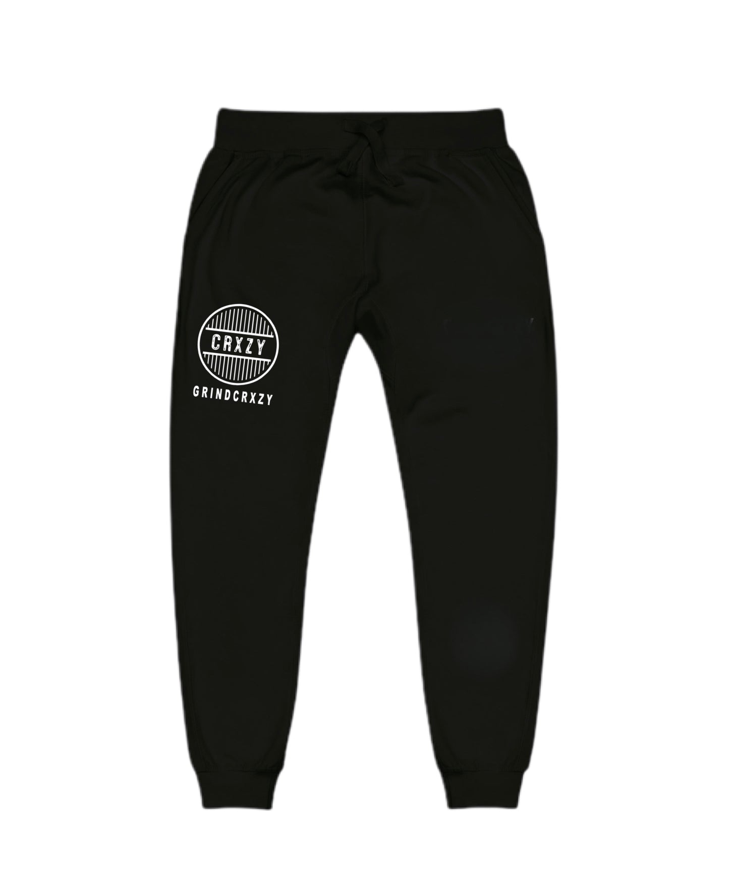 GrindCrxzy - Black "White Bridge" Joggers