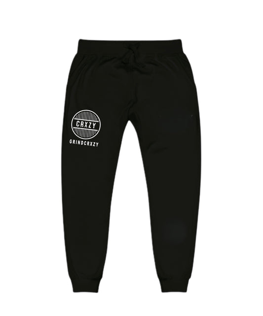 GrindCrxzy - Black "White Bridge" Joggers