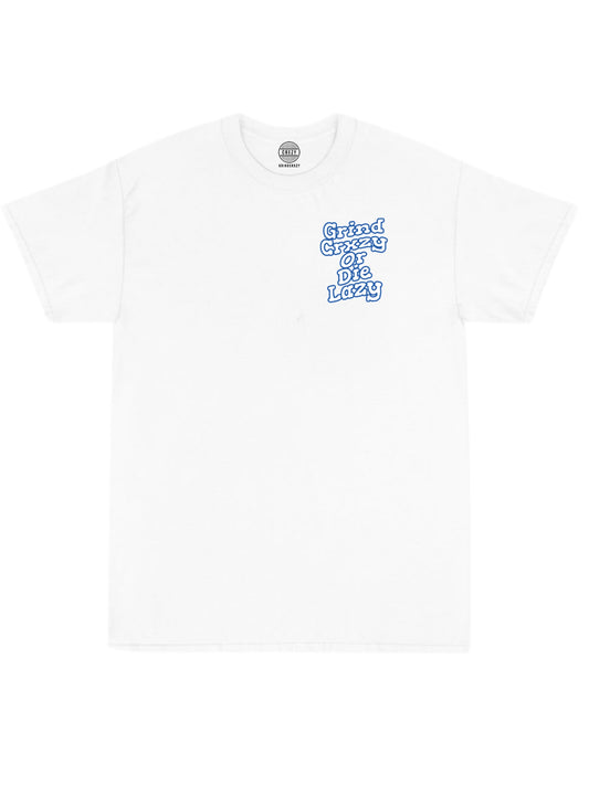 Grindcrxzy White W/ Blue "GCDL Outline" Shirt