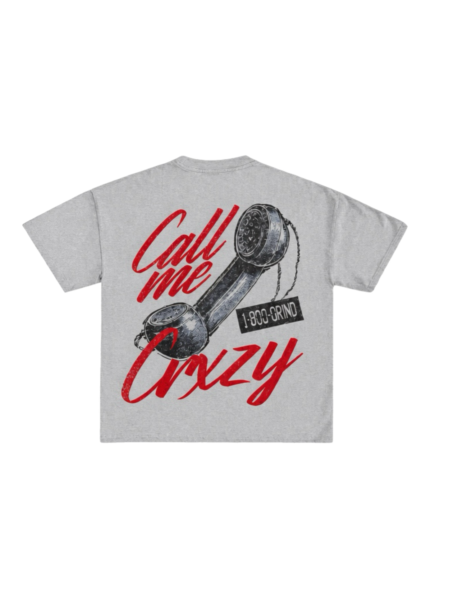 GrindCrxzy - Stone Grey "Call Me Crxzy" Tee