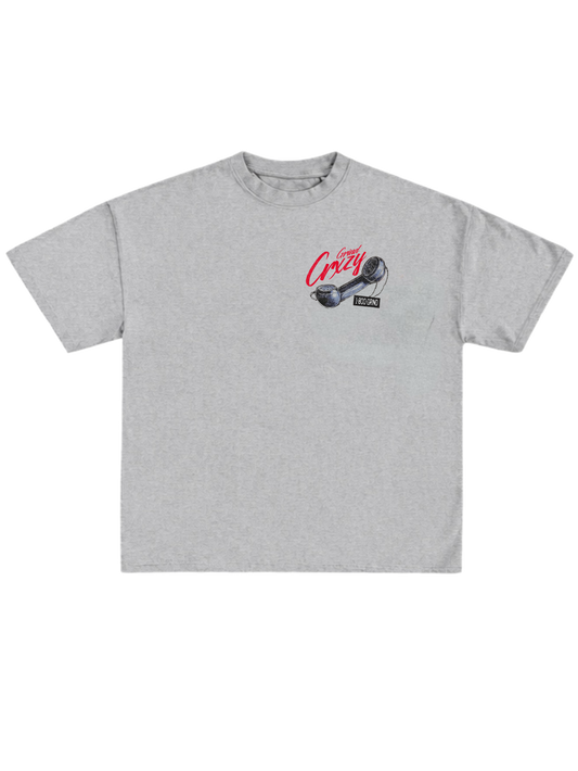 GrindCrxzy - Stone Grey "Call Me Crxzy" Tee