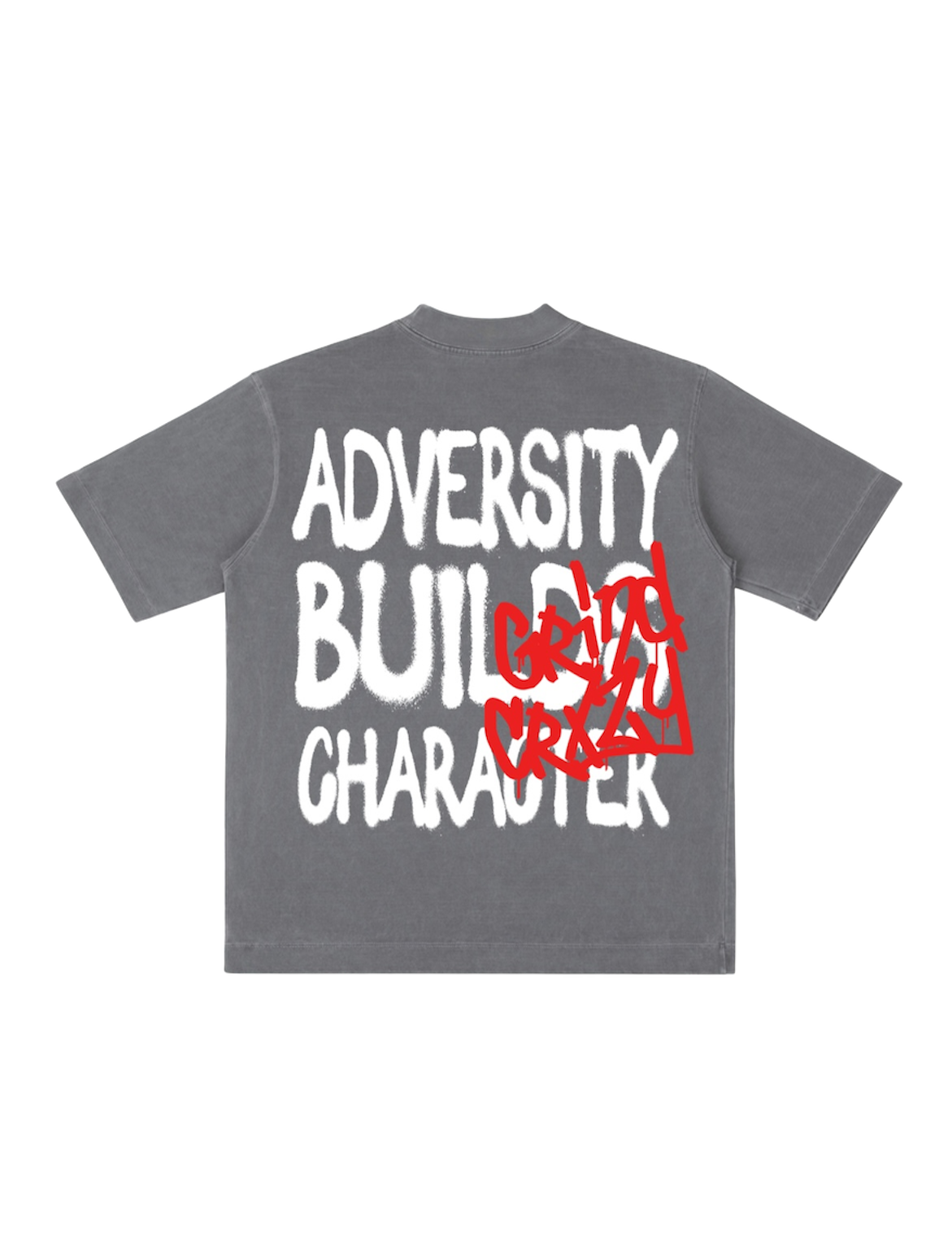 GrindCrxzy - Space Grey "Adversity Builds Character" Tee