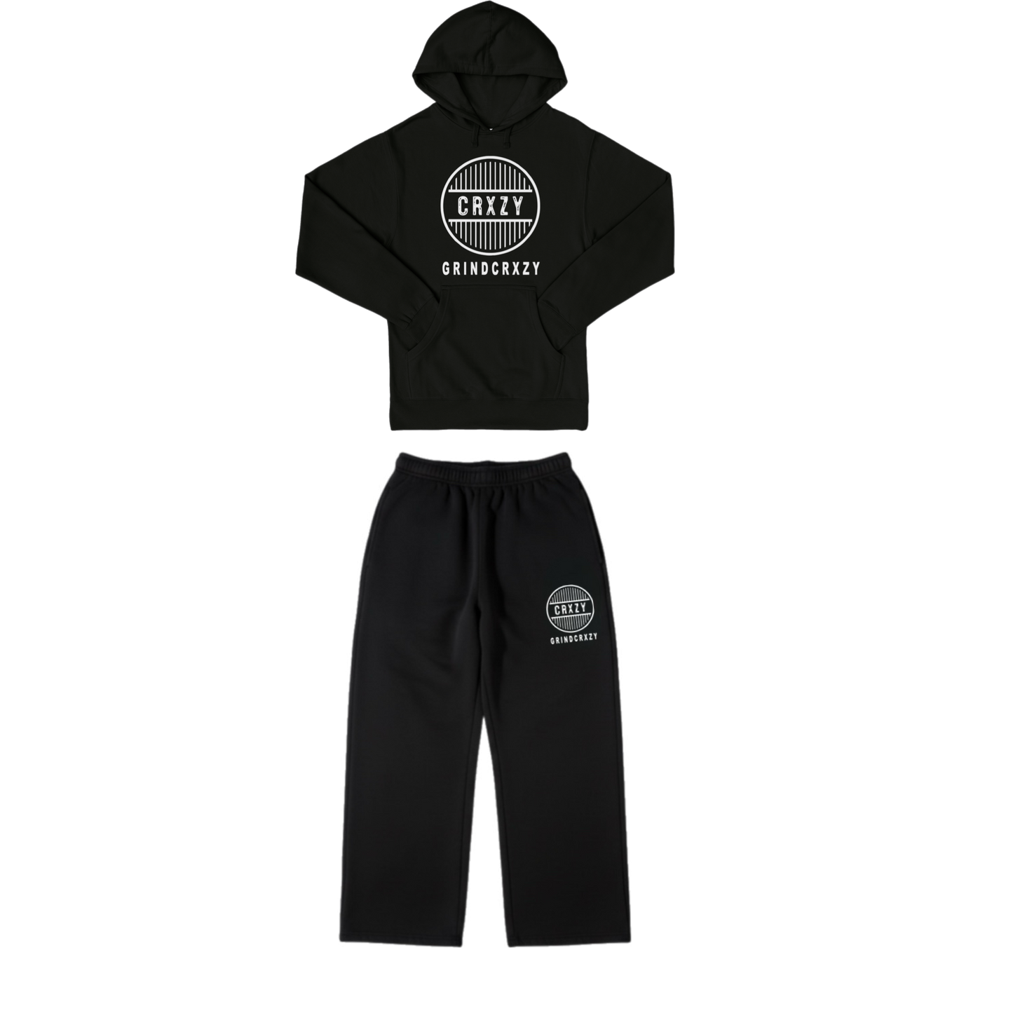GrindCrxzy - Black "White Bridge" Flared Set