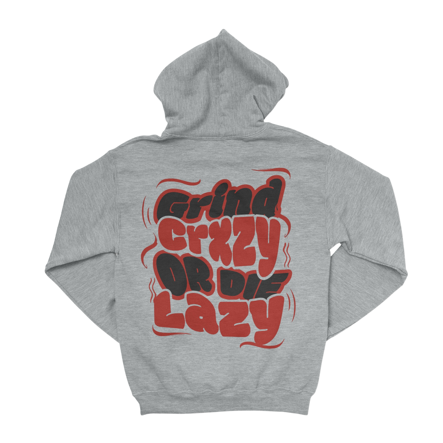 GrindCrxzy - Grey “GCDL BLK&RED" Hoodie