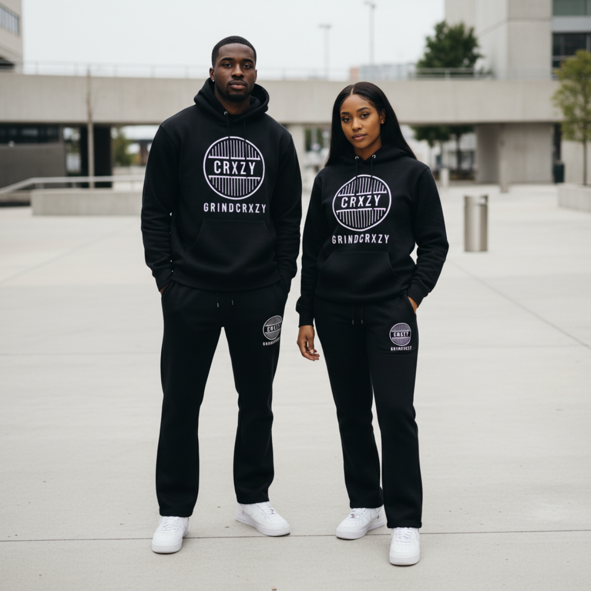 GrindCrxzy - Black "White Bridge" Flared Set