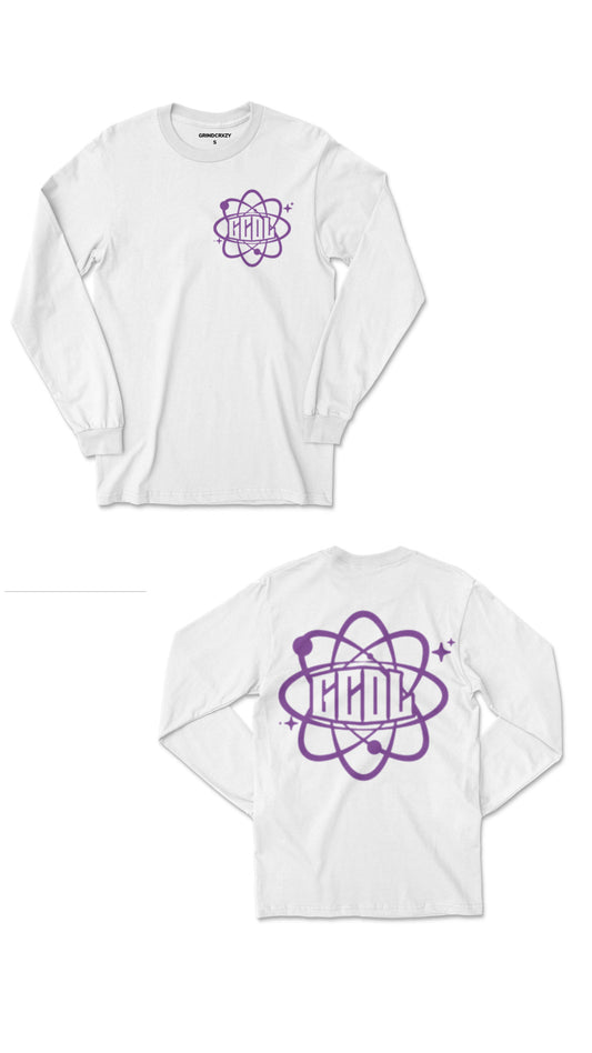 Grindcrxzy - White/W Purple “GCDL” Y2K Long Sleeve