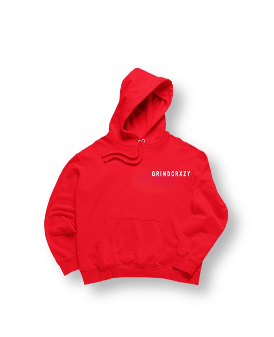 Grindcrxzy - Red “Left Chest Font” Hoodie