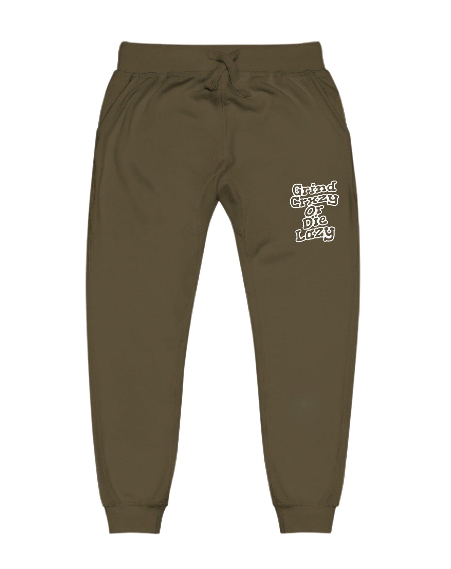 GrindCrxzy - Olive and and White "GCDL Outline" Joggers